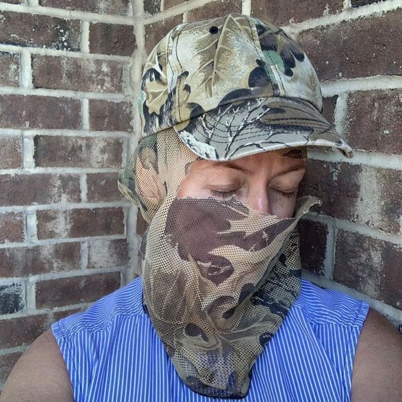 Vintage Snapback Hat Neck Gaiter Face Mask Outdoor Hunting Breakup Tree Camo - Picture 3 of 6